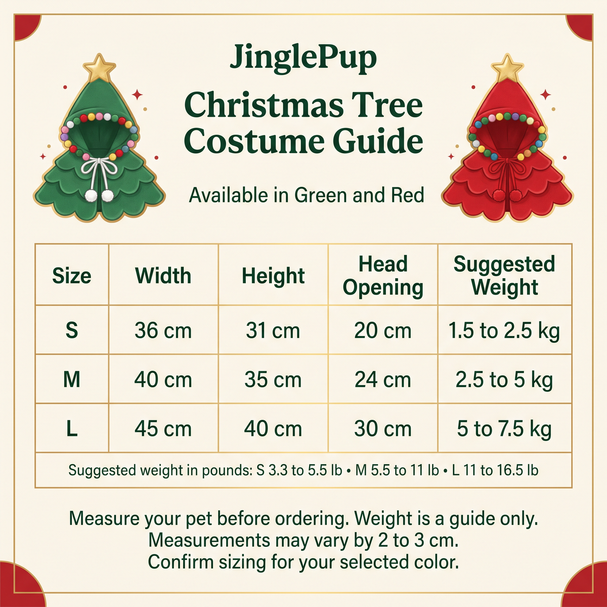 JinglePup™ Christmas Tree Dog Costume